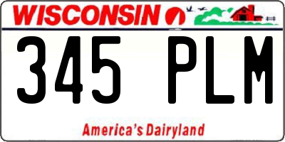 WI license plate 345PLM