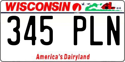 WI license plate 345PLN