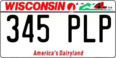 WI license plate 345PLP