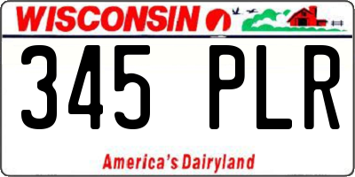 WI license plate 345PLR