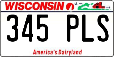 WI license plate 345PLS