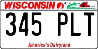 WI license plate 345PLT
