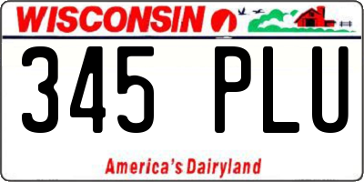 WI license plate 345PLU