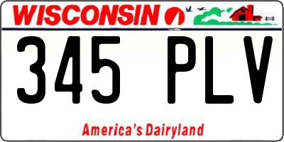 WI license plate 345PLV
