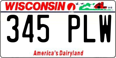 WI license plate 345PLW