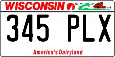 WI license plate 345PLX