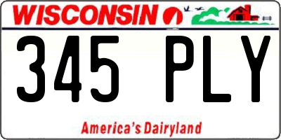 WI license plate 345PLY