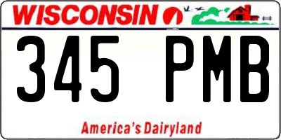 WI license plate 345PMB