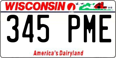 WI license plate 345PME