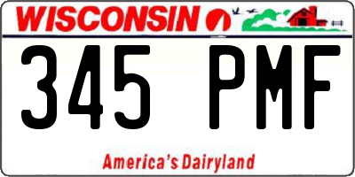WI license plate 345PMF