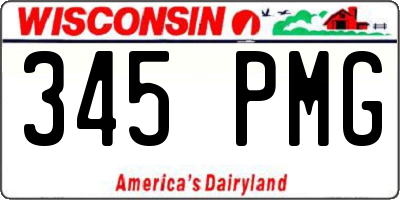 WI license plate 345PMG