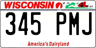 WI license plate 345PMJ