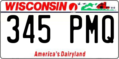 WI license plate 345PMQ