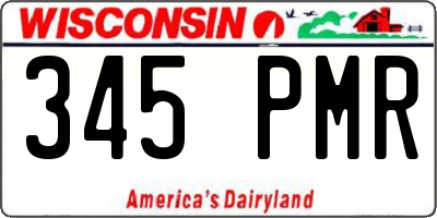 WI license plate 345PMR