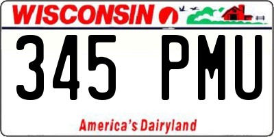 WI license plate 345PMU