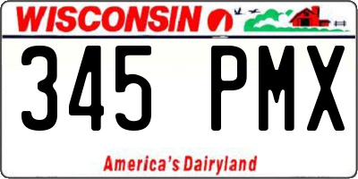 WI license plate 345PMX