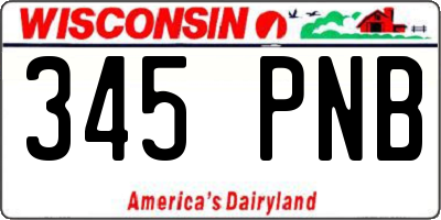 WI license plate 345PNB