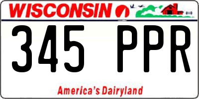 WI license plate 345PPR