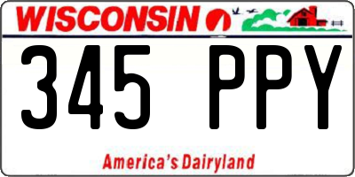 WI license plate 345PPY
