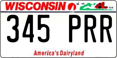 WI license plate 345PRR