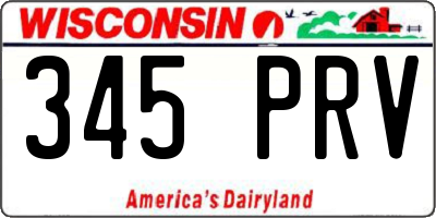 WI license plate 345PRV