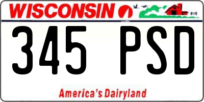 WI license plate 345PSD