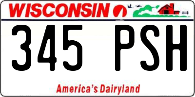 WI license plate 345PSH