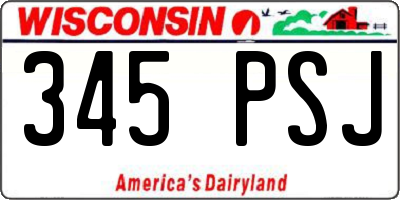 WI license plate 345PSJ