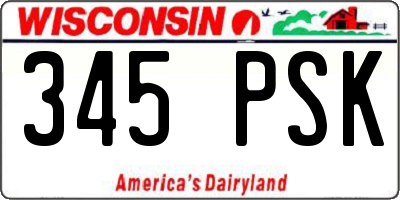 WI license plate 345PSK