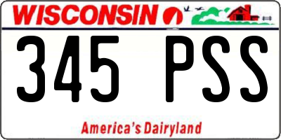 WI license plate 345PSS