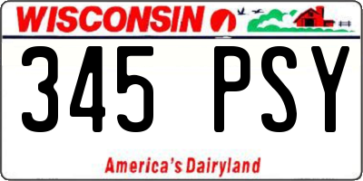 WI license plate 345PSY