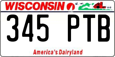 WI license plate 345PTB