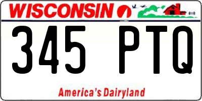 WI license plate 345PTQ
