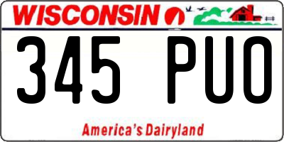WI license plate 345PUO