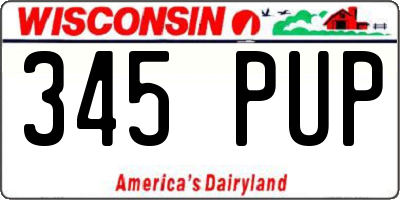 WI license plate 345PUP