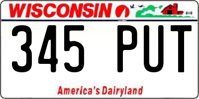 WI license plate 345PUT