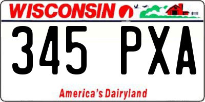WI license plate 345PXA