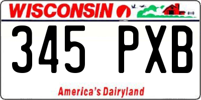WI license plate 345PXB