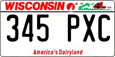 WI license plate 345PXC