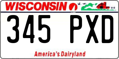WI license plate 345PXD