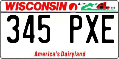 WI license plate 345PXE