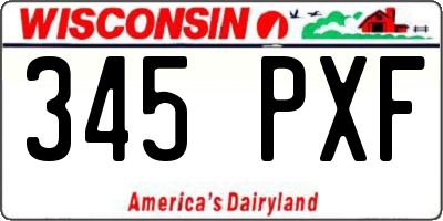 WI license plate 345PXF