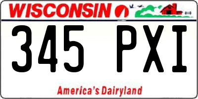 WI license plate 345PXI