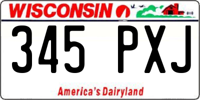 WI license plate 345PXJ
