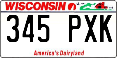 WI license plate 345PXK