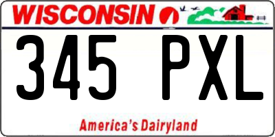WI license plate 345PXL