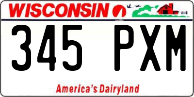 WI license plate 345PXM