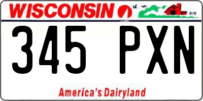 WI license plate 345PXN