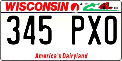 WI license plate 345PXO