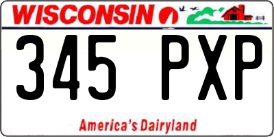 WI license plate 345PXP